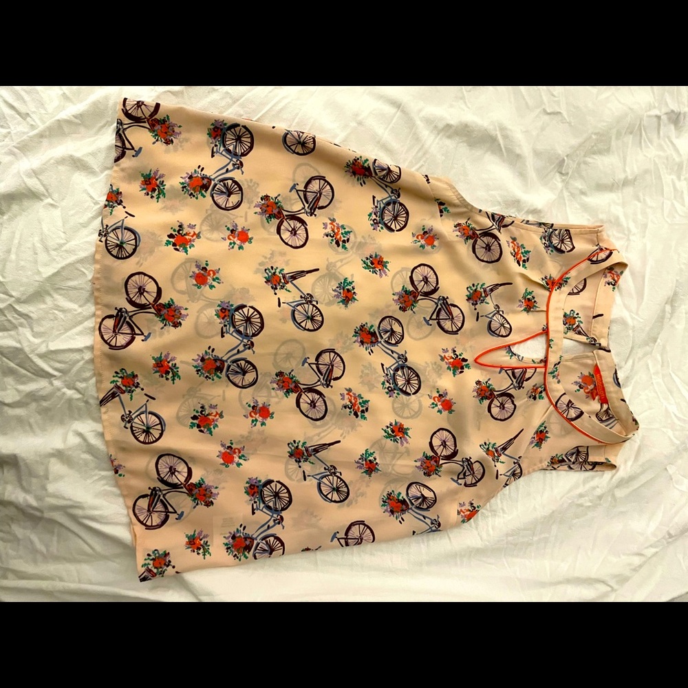 Modcloth Brand pink bicycle print top